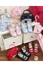 Mademoiselle Pearl Bow Rabbit Shoes(Reservation/4 Colours/Full Payment Without Shipping)